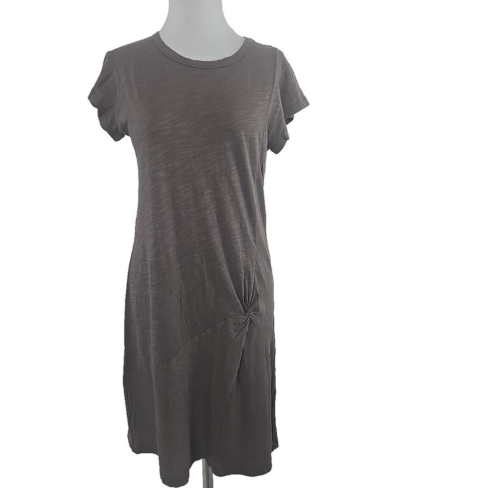 Mododoc Small Jersey Dress Dark Taupe T-shirt Dress Shirt Sleeve
